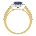 thumbnail image 4 of 1.86 ct Round Cut Simulated Blue Sapphire with Simulated Diamond Halo Accents 14K White/Yellow Gold Womens Engagement Ring, 4 of 5