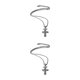 thumbnail image 1 of Qarigey Rhinestone Inlay Pendant Lovely Necklace Lightweight Portable Chain Fashion Necklaces Jewelry Pendants for Men 2Conjunto, 1 of 6