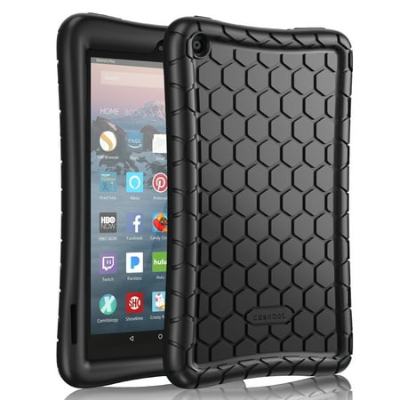 Silicone Case for Fire 7 Tablet (9th Generation, 2019 Release) - Fintie Kids Friendly Anti Slip Shock Proof Cover,