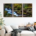 thumbnail image 3 of IDEA4WALL 3 Piece Framed Canvas Wall Art for Living Room, Bedroom Waterfall in Deep Forest of Croatia Canvas Prints for Modern Home Decoration Ready to Hang, 3 of 4