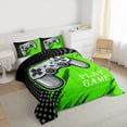thumbnail image 3 of Manfei Gamepad Game Lovers Queen Comforter Set,Circle Circular Pattern Bedding Sets,Green Blue Bedding Comforter Set For Kids,Luxury Bedroom Decor Reversible,3pcs, 3 of 8
