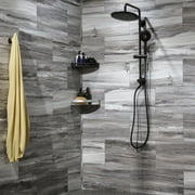Palisade 23.2in x 11.1in Vinyl Wall Tile Shower Kit in Louvre Granite