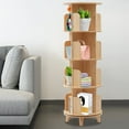 thumbnail image 5 of Miumaeov 4-Tier Book Cabinet Wood Rotating Bookshelf Stand Storage Rack Shelf Smooth, 5 of 9