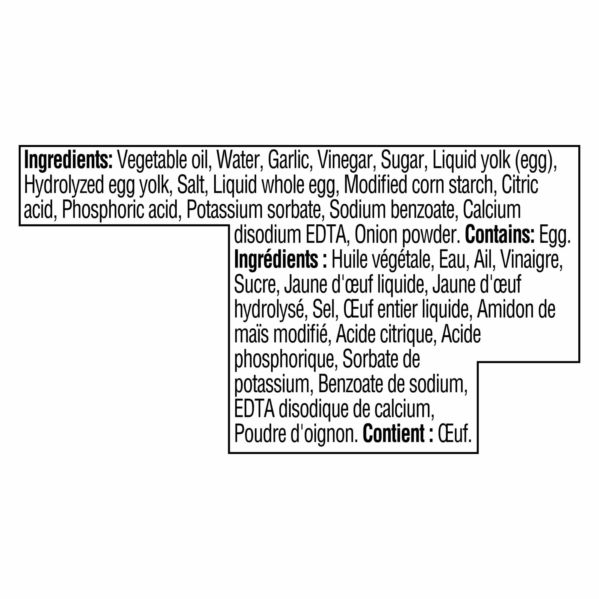 Heinz Garlic Mayonnaise Style Sauce, 340 mL Bottle, 340mL
