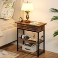 thumbnail image 7 of FABATO End Table and Nightstand with Charging Station, Rustic Brown, 7 of 7