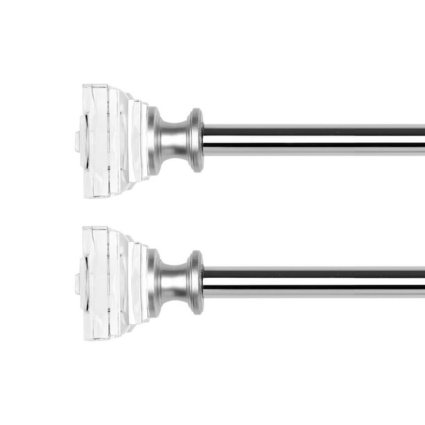 2 Pack 3/4" Diameter Standard Decorative Window Curtain Rod, Adjustable