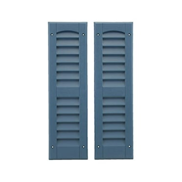 Architectural Exterior Shutters - 6" x 21" (1 Pair) in Blue Louvered Style