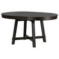 thumbnail image 4 of qiqi Farmhouse Round Extendable Dining Table with 16" Leaf Wood Kitchen Table (Espresso), 4 of 5