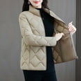 thumbnail image 6 of Lmnyox Women's Quilted Jacket Lightweight Long Sleeve Zip Up Puffer Jacket Plus Size Stand Collar Coat, 6 of 9
