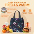 thumbnail image 5 of Pioneer Flower Floral Print Pattern Insulated Lunch Bag for Women & Adults,Large Portable Soft Cooler Lunch Bag,Thermal Food Storage Tote with Pearl Cotton,8.66L,8.75x5.75x9.5 Inch, 5 of 6