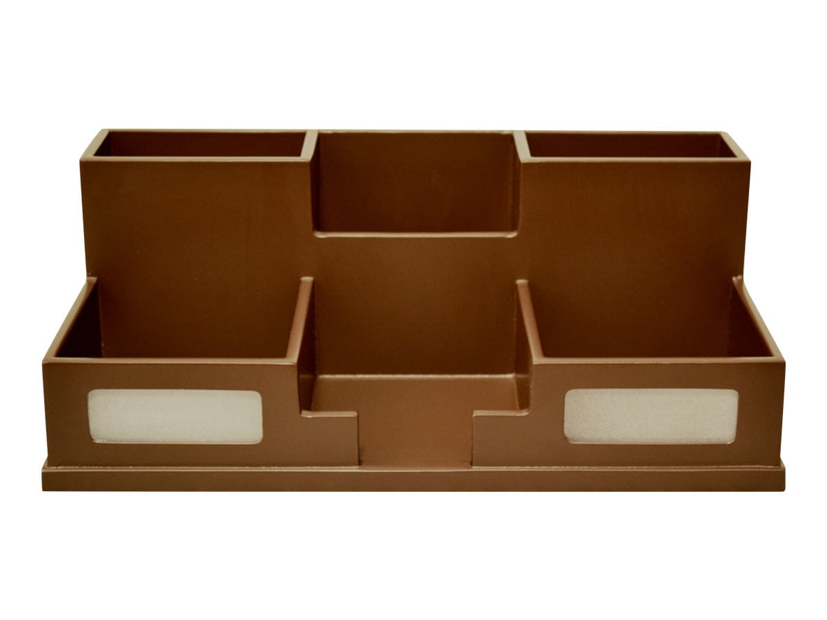 Victor Technology Desk Organizer with Smart Phone Holder, Brown (B9525)