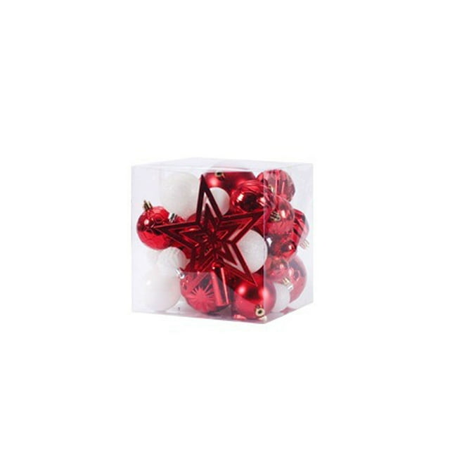 Yuarrent Paquete de 45 Bolas de Navidad Conjunto Temático Festival Atmósferas Colgante de Navidad Reutilizable Decoración de fondo al aire libre Kits de decoración para fiestas rojo blanco Yuarrent HA065297-04B