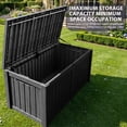 thumbnail image 6 of Joxxoaa 120 Gallon Large Lockable Deck Box, Heavy-Duty Resin Outdoor Storage for Patio Furniture, Garden Tools & Pool Toys, Black/Gray, 6 of 6