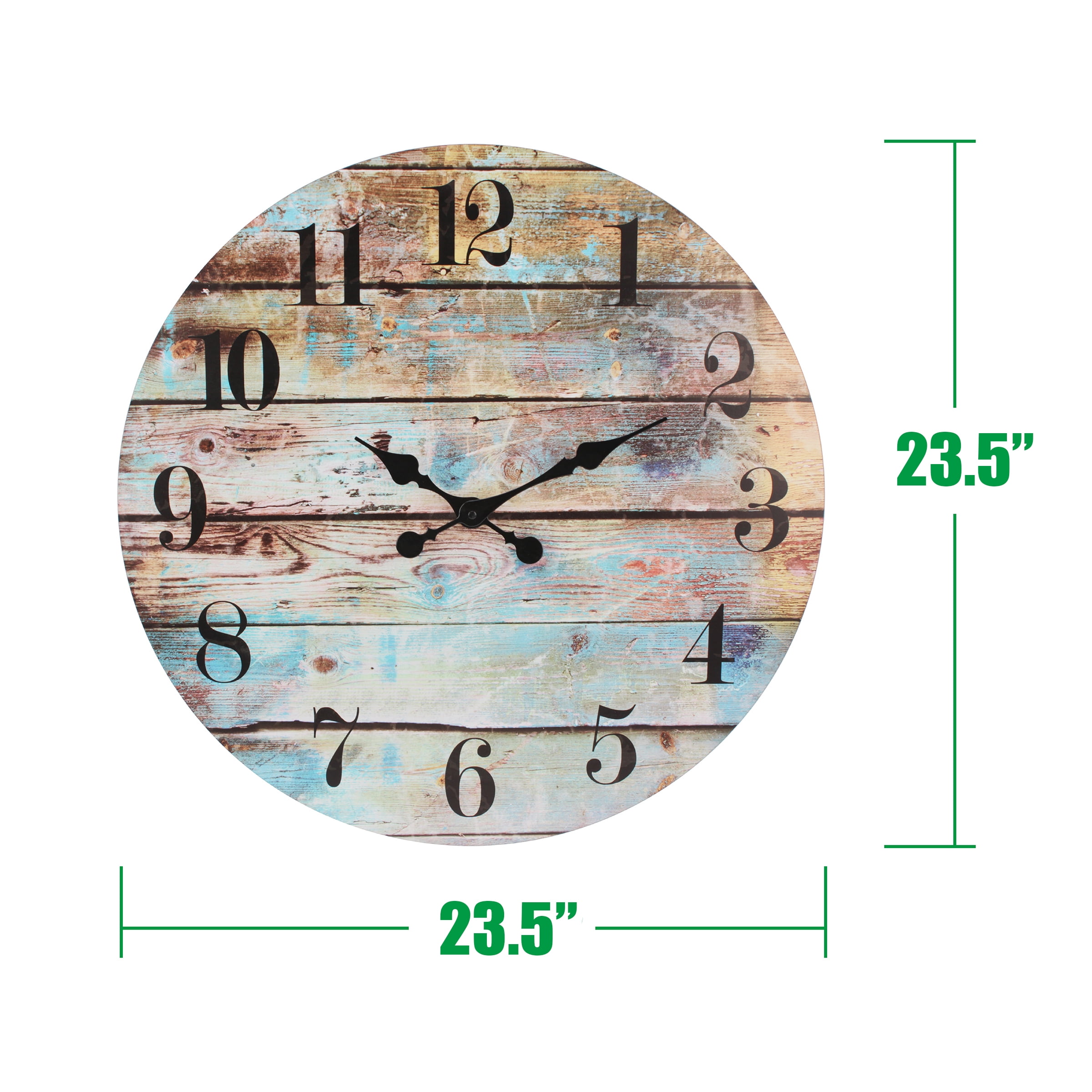 Stonebriar 23" Multicolor Analog Round Farmhouse Battery Operated Wall Clock