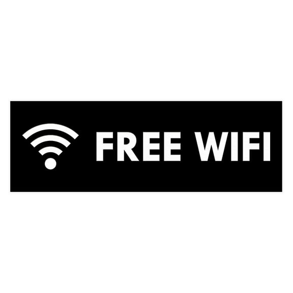 Basic Free Wifi Sign (Black) - Small