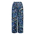 thumbnail image 5 of Dress Pants Women Petite High Waisted Wide Leg Summer Beach Vacation Women's Pants Boho Lounge Casual Palazzo Trousers Royal Blue S, 5 of 9