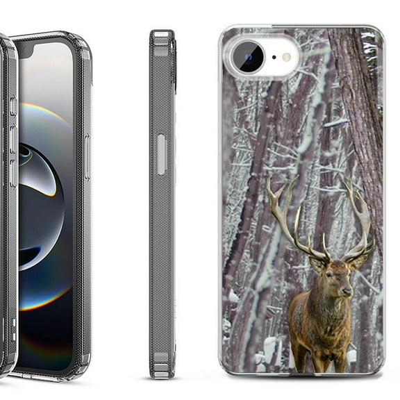 Shockproof Protective Phone Case for iPhone 16e, by OneToughShield - Deer/Snow/Camo