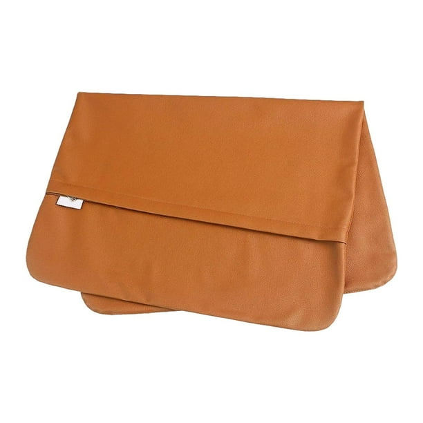 Funda de almohada de cama de cuero PU Funda de almohada elegante suave y ligera Funda de almohada para Marrón