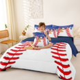 thumbnail image 4 of Erosebridal Boys Ball Games 7-Piece Twin Bedding Sets,Ice Cream Baseball P Alphabet Bedding Comforter Set For Kids Teens,Reversible navy blue, 4 of 7