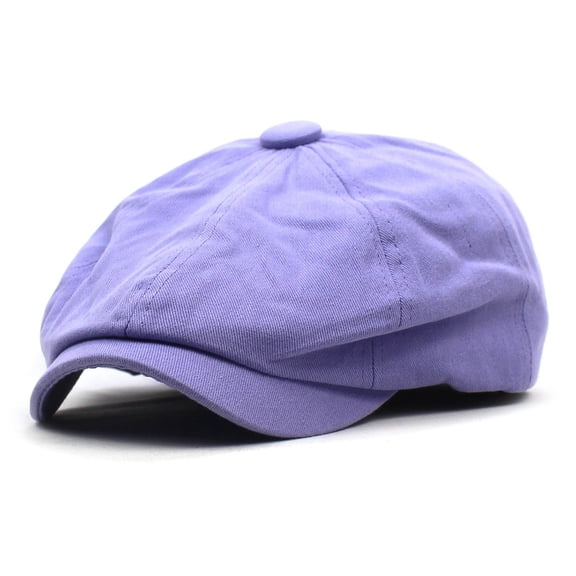AirLoni Unisex Beret Caps Foldable Adjustable Cotton Newsboy Hat Retro Solid Color Hat Painter Cabbie Hat For Daily-Use Purple,One Size