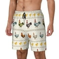 thumbnail image 2 of Uemuo Funny Chicken Pattern Mens Swim Trunks Quick Dry Board Shorts with Mesh Lining, Stretch Beach Shorts Quick Dry No-Chafing Board Shorts-Small, 2 of 9