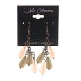 thumbnail image 2 of Gray & White Colored Acrylic Dangle-Earrings With Bead Accents #LQE2721, 2 of 2