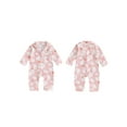 thumbnail image 2 of RUINIXCW Newborn Baby Girl Halloween Pajamas Outfit Romper Fall Winter Clothes Girls PJS Set Sleepwear Infant Ghost Pumpkin Print Lapel Long Sleeve Button Down One Piece Jumpsuit Loungewear Homewear, 2 of 9
