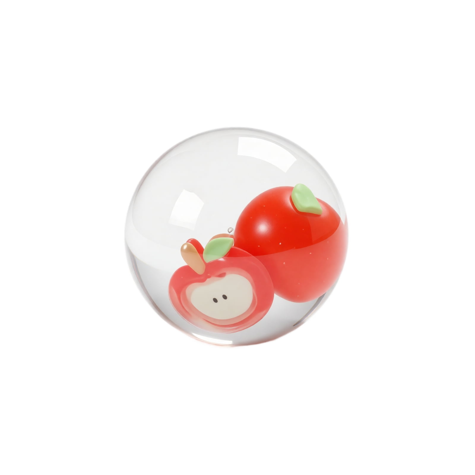 Maltose Squishy Squeeze Ball Clear Ball Stress Ball with Apple Figurine Inside Slow Rising Squeeze Fidget Toy Stress Relief Sensory Toy for Adults Christmas Gift