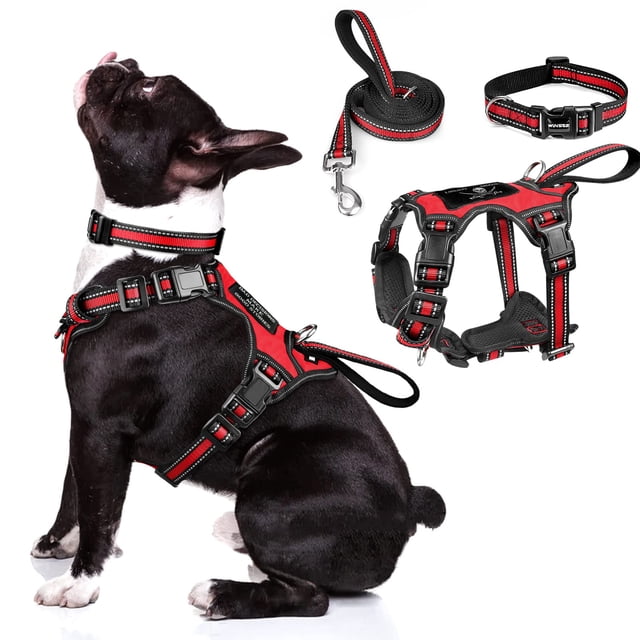 Conjunto de arnés, collar y correa para mascotas WINSEE Reflective Red M