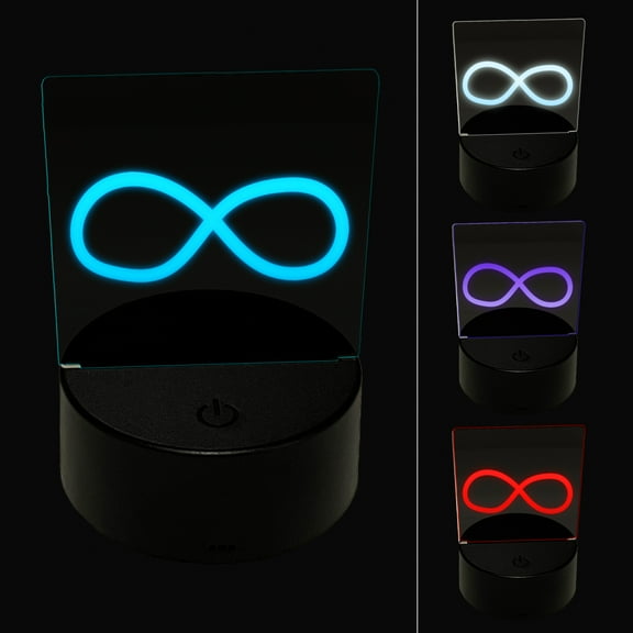 Infiniti Symbol Sketch Solid LED Night Light Sign 3D Illusion Desk Nightstand Lamp