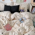 thumbnail image 4 of Duvet Cover Double Beige Black Heart Polka Dot Bedding Set 3pcs for Women Girls Cute Aesthetic Hearts Quilt Cover Queen Size, 4 of 5