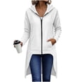 thumbnail image 4 of TARIENDY Women's Long Zip Up Hoodie High Low Hem Hooded Jackets Long Sleeve Casual Sweatshirt Coats Fashion Fall Sweatshirts Jacket White M, 4 of 8