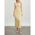 thumbnail image 3 of KelaJuan Women Slip Dress, Sleeveless Frills Solid Slit Dress Summer Long Cocktail Dress for Party, 3 of 6
