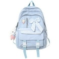 thumbnail image 1 of Blue Girls’ Butterfly Backpack – Big Capacity Aesthetic Daypack with Kawaii Pins, 1 of 9