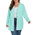 thumbnail image 2 of Cueply Women's Plus Size Cardigan Long Sleeve Lightweight Sheer Open Front Knited Cardigan 1X-4X, 2 of 6