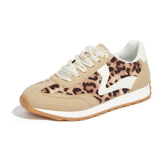 LUCKY STEP Womens Fashion Sneakers Trendy Tennis Shoes Stylish Retro Casual Shoes,Leopard