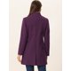 thumbnail image 4 of Abrigo De Invierno Elegante PaMujer Abrigo Largo De Un Solo Pecho Con Cuello Alto En Mitad Del Muslo Morado Oscuro L, 4 of 6