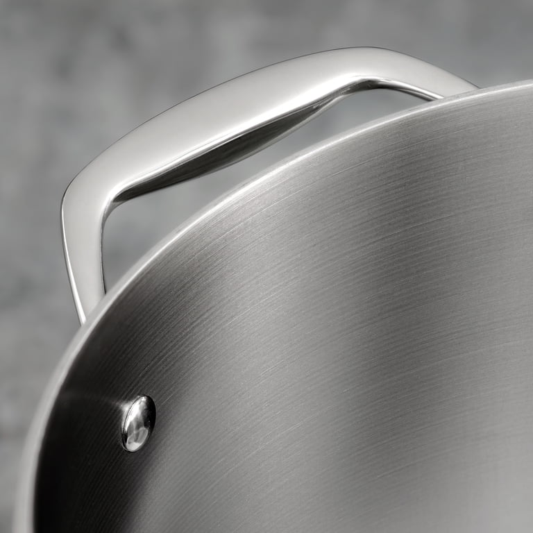 Tramontina Gourmet 10 in. Tri-Ply Clad Induction Ready Stainless Steel Fry Pan: Dishwasher & Oven Safe, Satin Finish