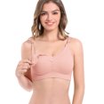 thumbnail image 5 of Odeerbi Nursing Bras for Women 2024 Front Closure Breastfeeding Bras No Underwire Traceless Comfortable Breathable Underwear Pink, 5 of 5