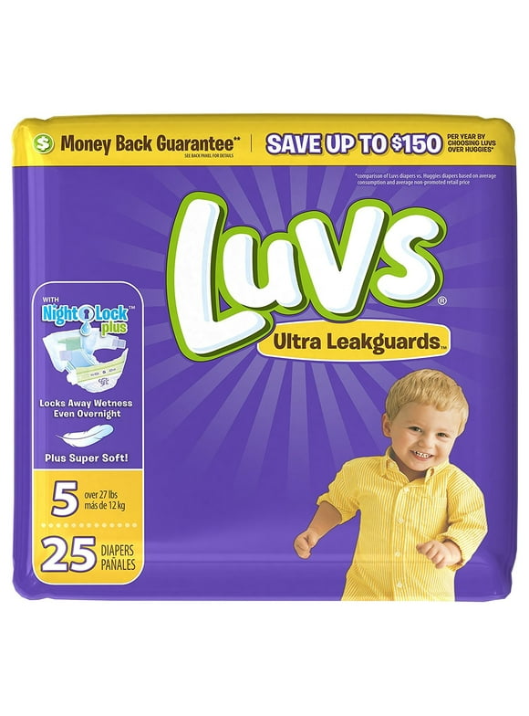 Luvs Ultra Leakguards Disposable Diapers Size 5, 25 Count, JUMBO