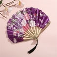thumbnail image 6 of Qisuw Bamboo Fold Hand Fan Wedding Chinese Japanese Fan Vintage Flower Folding Fan for Wedding Dancing Party Women Gift, 6 of 21