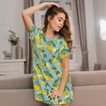 thumbnail image 3 of Fotbe Lemon (3) Bata de Dormir para Mujer con Estampado, Camisón de Algodón de Manga Corta, Ropa de Dormir Casual, 3 of 6