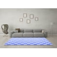 thumbnail image 3 of Ahgly Company Indoor Round Checkered Blue Modern Area Rugs, 3' Round, 3 of 4