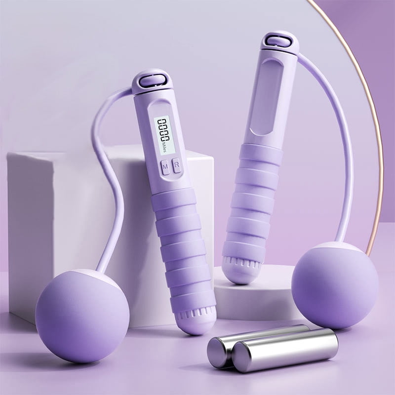 Smart Electronic Counting Weighted Jump Rope Large Ball Fitness Training Aerobic Exercise Equipment for Men Women Weight Loss