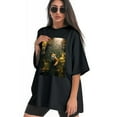 thumbnail image 3 of Plus Size Shirt for Women Black Tops for Women Oversized Short Sleeves Shirt for Women Fox T Shirt Crewneck Shirt for Women XL, 3 of 5
