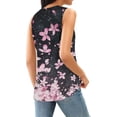 thumbnail image 6 of lcziwo Women Tank Top Eyelet Breathable Floral Print Round Neck Camisole Cozy Casual Sleeveless Tanks Top Pink L, 6 of 6