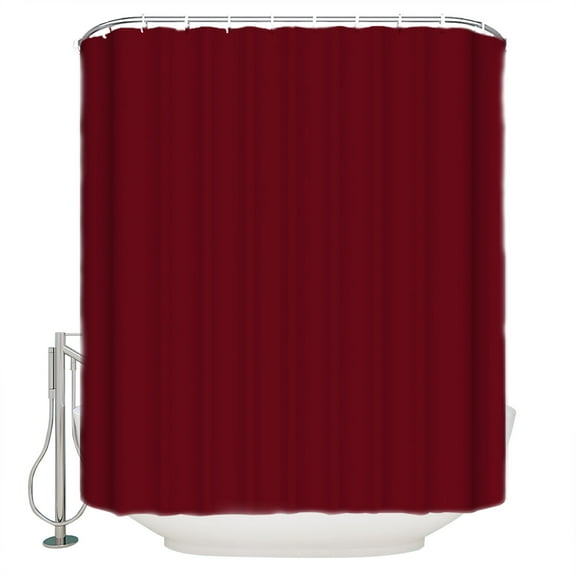 Shower Curtain Bathroom Set Wine Red Dark Maroon Waterproof Fabric Shower Curtains with Grommets&Hooks Burgundy Red Privacy Bath Curtain for Bathtub 36x72in