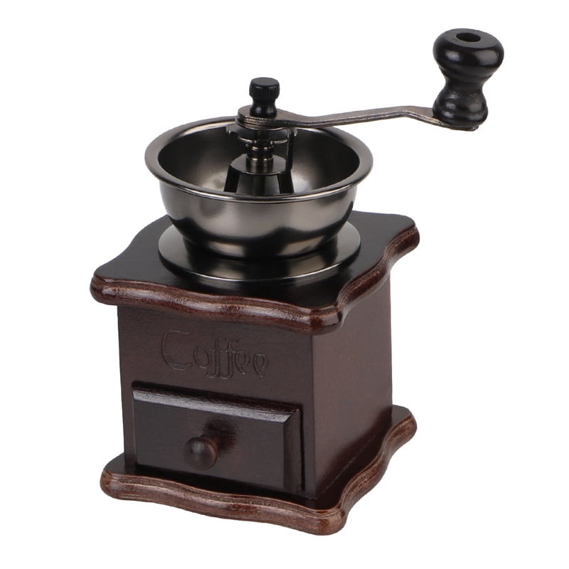 Retro Style With Ceramic Millston Spice Burr Mill Coffee Manual Coffee Bean Grinder Utensils Stainless Steel Handle Mini Wooden