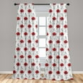 thumbnail image 5 of Ambesonne Tattoo Curtains, Red Poppy Geometrical, Pair of 28"x95", Multicolor, 5 of 5