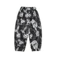 thumbnail image 2 of Pants for Girls To Ice Silk Newspaper Doodle Print Proof Loose Fit Daily Fall Trousers, 2 of 4